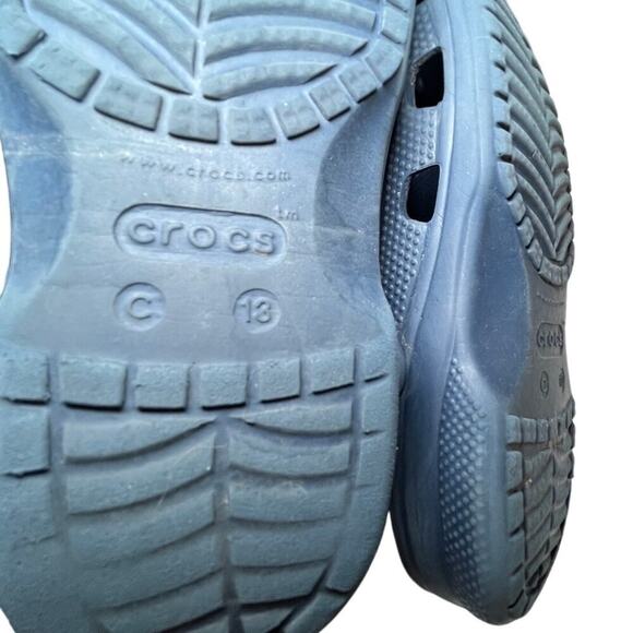 Crocs Baja Unisex Child Size 13 Navy Blue Comfort‎ Clog Slip On Strap - Picture 8 of 8